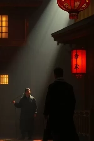 旧城胶片老放映机与胶片盘的文艺电影封面